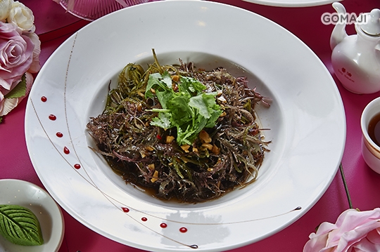 蒜泥白肉一份   樱花虾炒饭一份   无刺虱目鱼凉拌珊瑚草树子酱