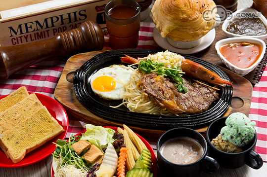 只要280元起,即可享有【牛排小子】a.单人午间限定海陆双享 / b.